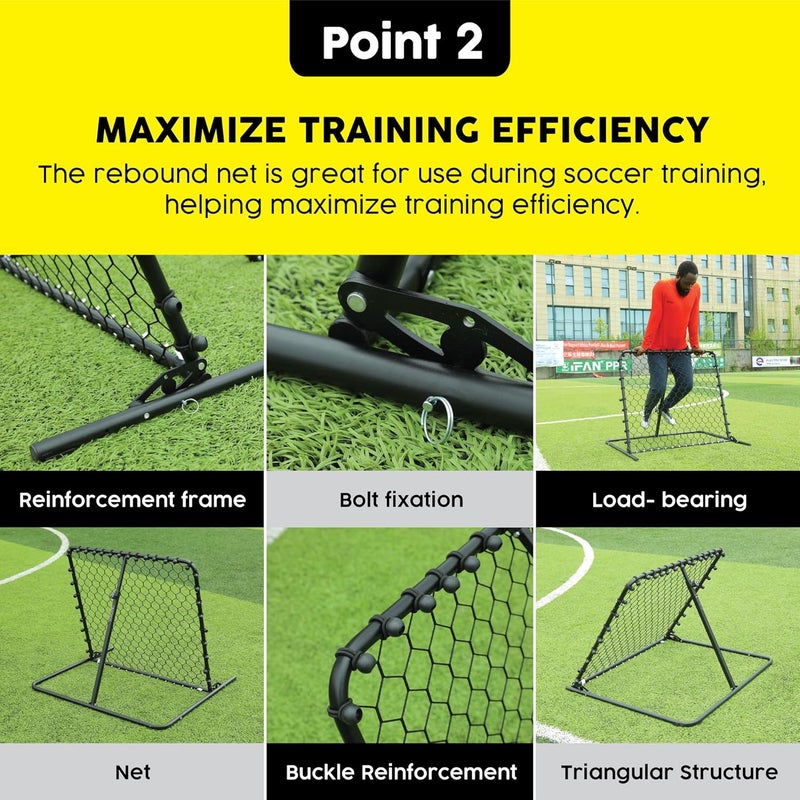 Letusto Advanced Soccer Rebounder Bounce Back Net with 16 Angle Adjustments - Durable and Versatile Sports Netting Board for Training and Matches - Image 3